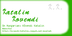 katalin kovendi business card